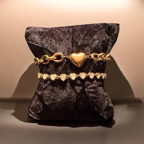 Jewelry - Gold Heart Chain Bracelet Set